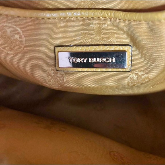 $350 TORY BURCH Solarium Yellow Leather Mini Backpack Designer Bag Embossed Logo main image 11